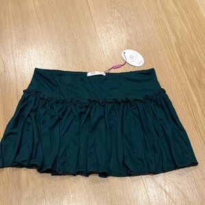 Elegant Green Ruffled cotton  Skirt size medium